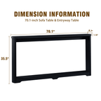 70.1"corrugated texture storage table for entranceways, narrow wooden console sofa table, can be placed behind the sofa, suitable for entranceways, corridors, and front door.Black.70.1"L*8.7"W*35.5"H - Comfortable Living Decor
