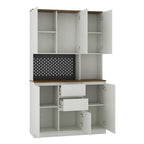 74" Kitchen Pantry Cabinet with Charging Station,Freestanding Buffet Cupboards Sideboard with Drawer,with LED Lights,Modern Pantry Cabinet with Microwave Stand for Kitchen,Living Room,Dinning Room - Comfortable Living Decor