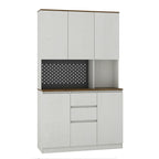 74" Kitchen Pantry Cabinet with Charging Station,Freestanding Buffet Cupboards Sideboard with Drawer,with LED Lights,Modern Pantry Cabinet with Microwave Stand for Kitchen,Living Room,Dinning Room - Comfortable Living Decor