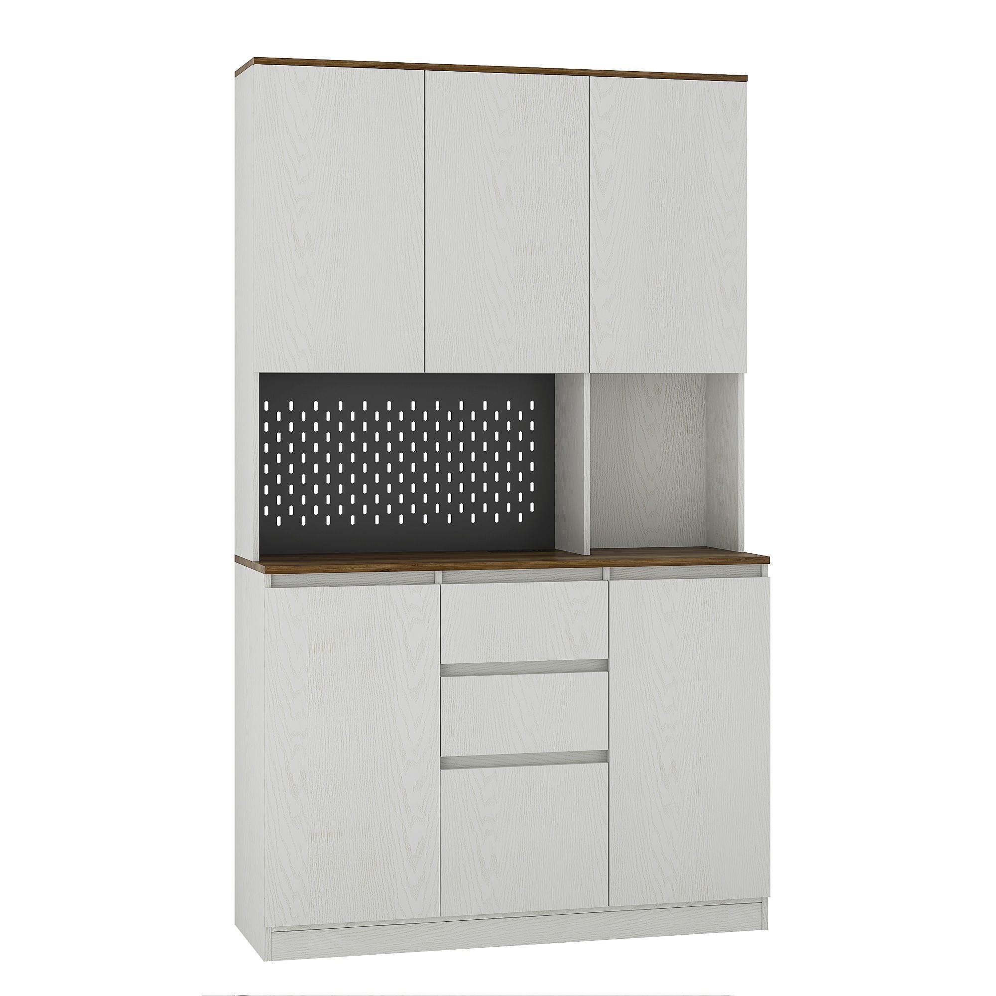 74" Kitchen Pantry Cabinet with Charging Station,Freestanding Buffet Cupboards Sideboard with Drawer,with LED Lights,Modern Pantry Cabinet with Microwave Stand for Kitchen,Living Room,Dinning Room - Comfortable Living Decor