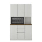 74" Kitchen Pantry Cabinet with Charging Station,Freestanding Buffet Cupboards Sideboard with Drawer,with LED Lights,Modern Pantry Cabinet with Microwave Stand for Kitchen,Living Room,Dinning Room - Comfortable Living Decor