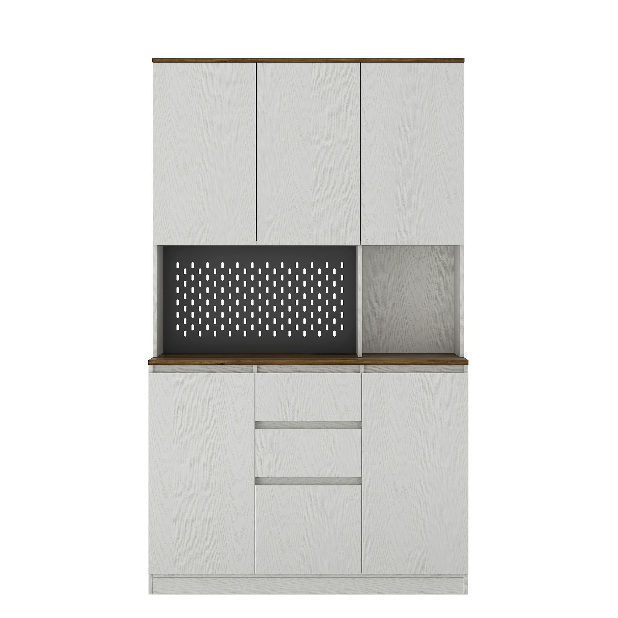 74" Kitchen Pantry Cabinet with Charging Station,Freestanding Buffet Cupboards Sideboard with Drawer,with LED Lights,Modern Pantry Cabinet with Microwave Stand for Kitchen,Living Room,Dinning Room - Comfortable Living Decor