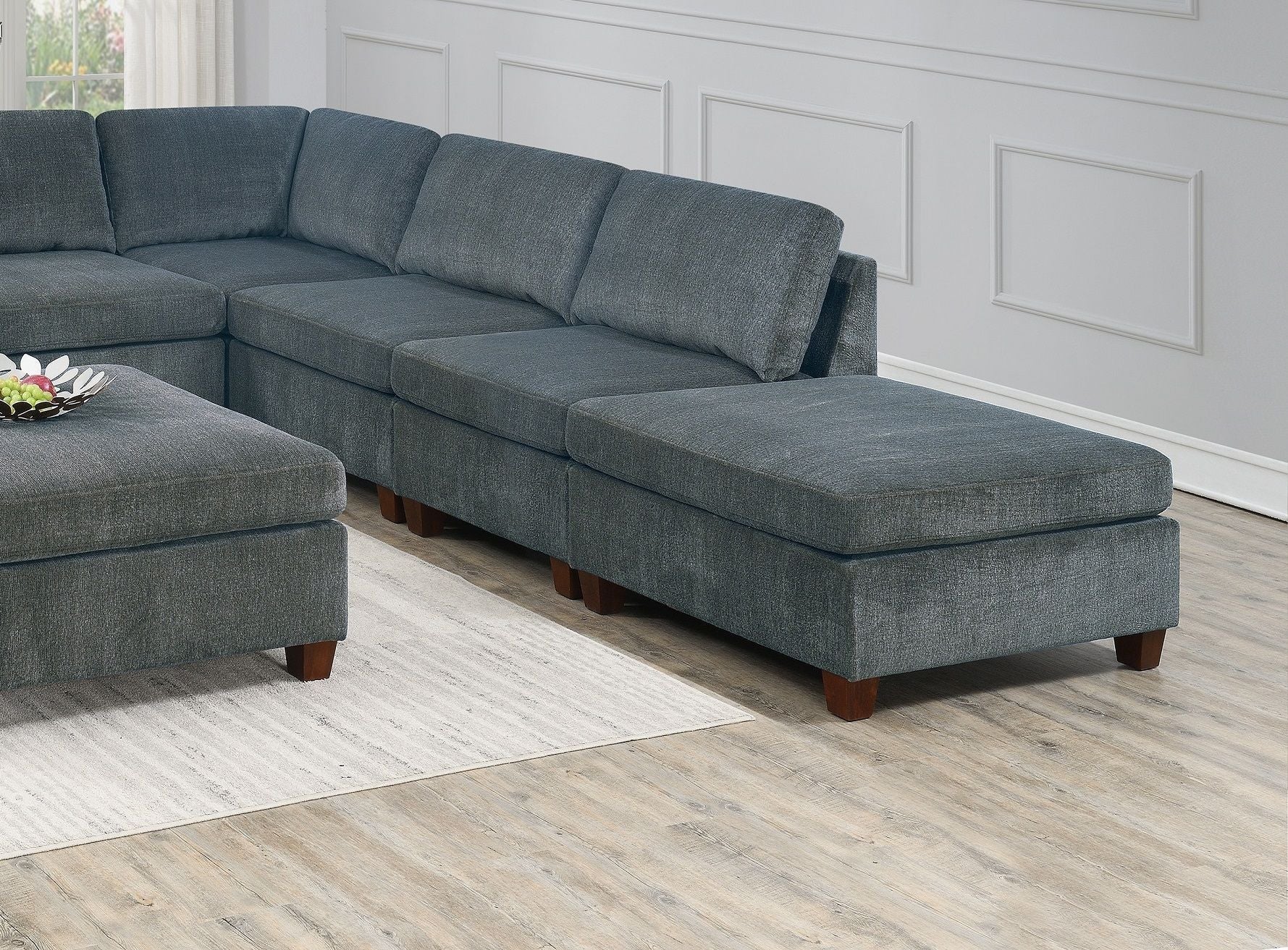 8pc Grey Chenille Modular Sectional - Comfortable Living Decor