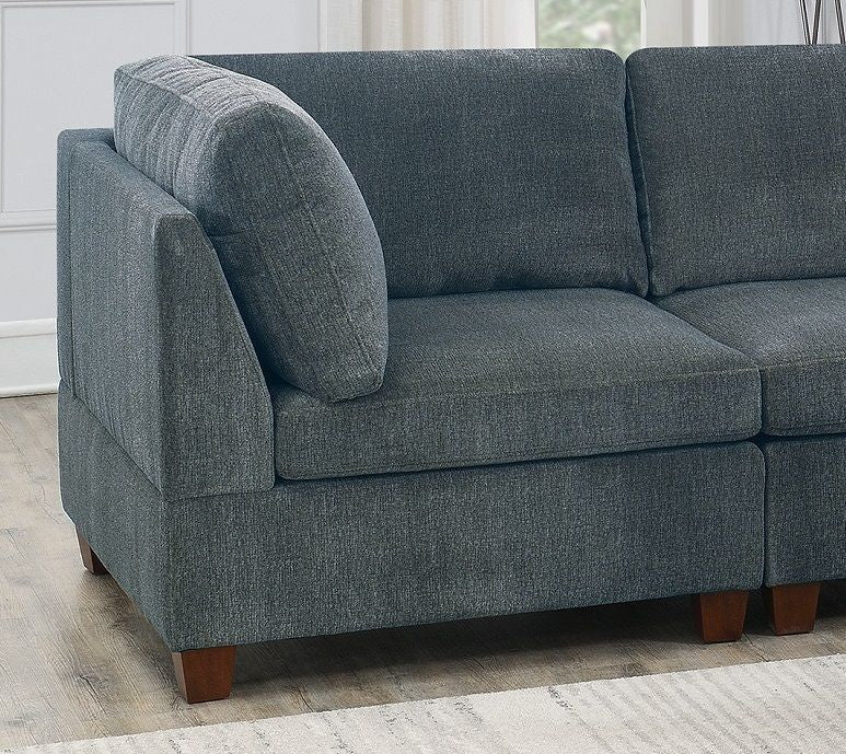 8pc Grey Chenille Modular Sectional - Comfortable Living Decor