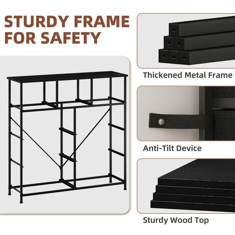 9 Drawer Dresser with Metal Frame and Wooden Top Fabric Storage Organizer Tower for Bedroom Living Room Entryway Office Closet Classic Freestanding Wardrobe Cabinet - Comfortable Living Decor