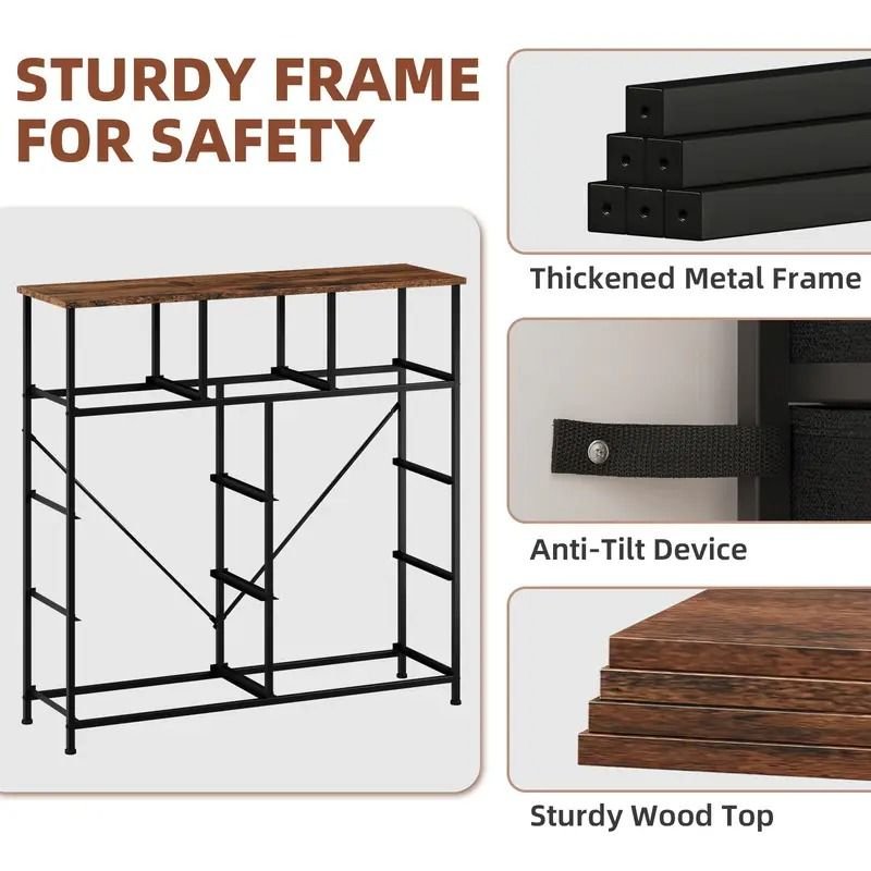 9 Drawer Dresser with Metal Frame and Wooden Top Fabric Storage Organizer Tower for Bedroom Living Room Entryway Office Closet Classic Freestanding Wardrobe Cabinet - Comfortable Living Decor