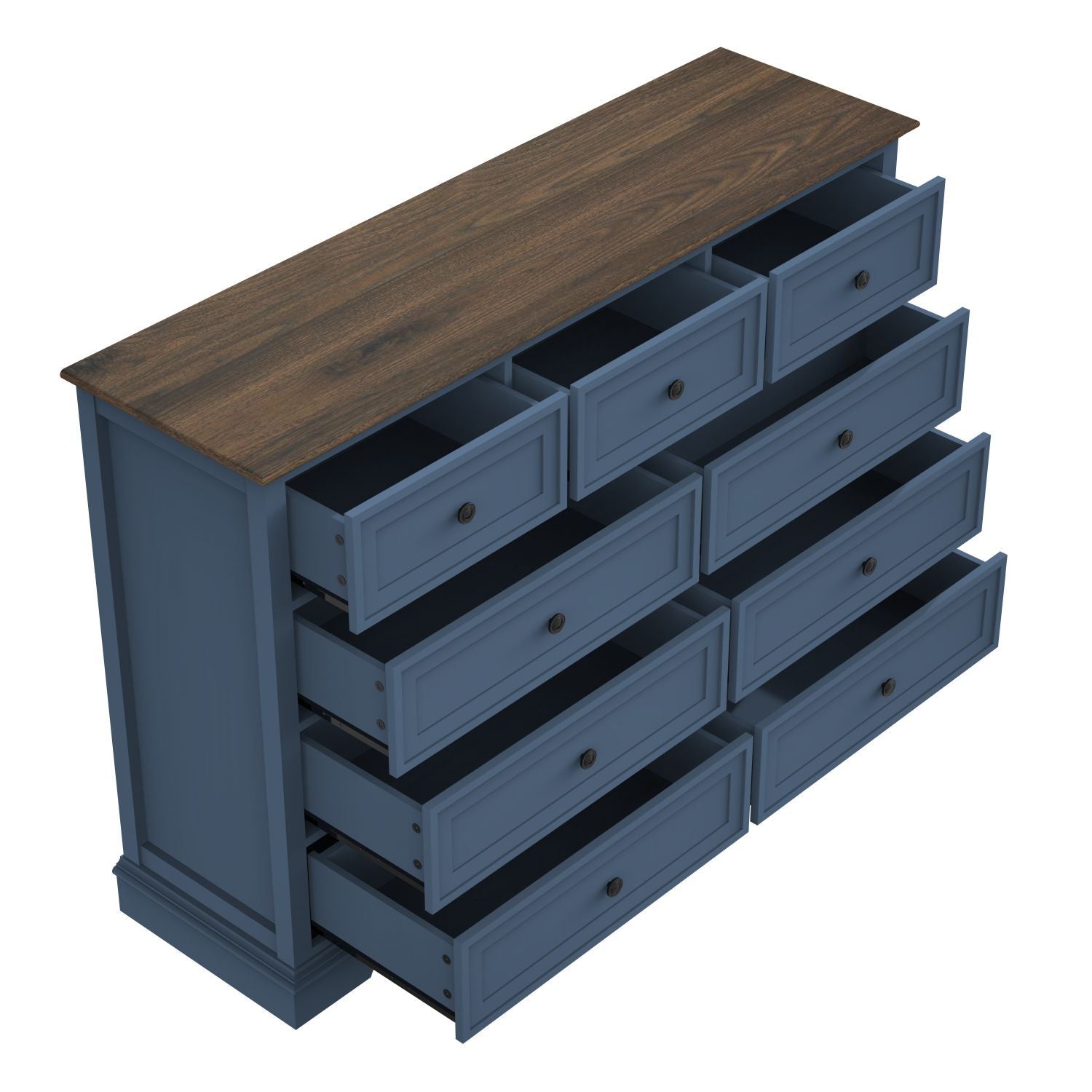 9 Drawer Dresser with Wooden Top, Tall Fabric Dresser & Chest of Drawers for Bedroom Closet Living Room - Comfortable Living Decor