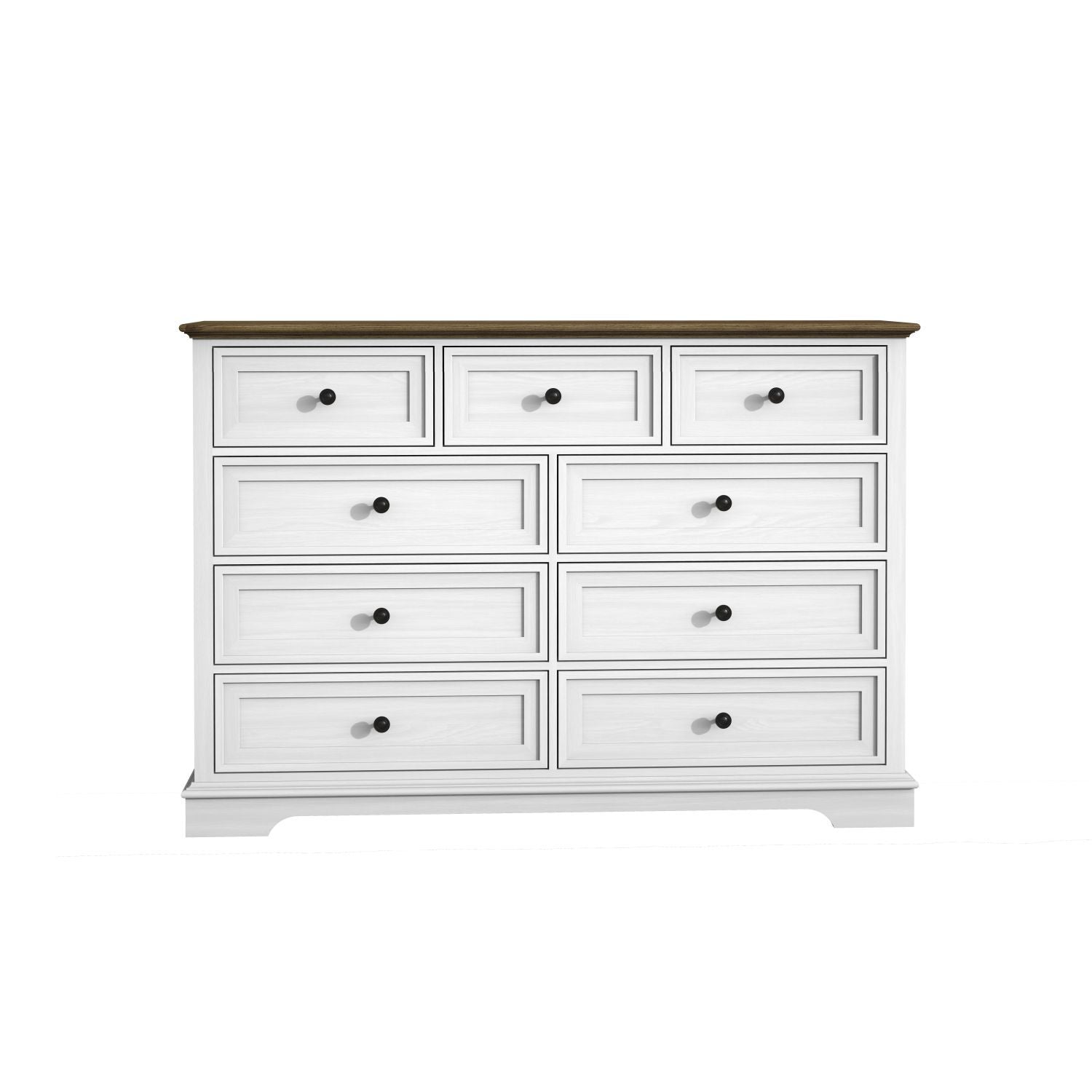 9 Drawer Dresser with Wooden Top, Tall Fabric Dresser & Chest of Drawers for Bedroom Closet Living Room - Comfortable Living Decor