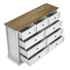 9 Drawer Dresser with Wooden Top, Tall Fabric Dresser & Chest of Drawers for Bedroom Closet Living Room - Comfortable Living Decor