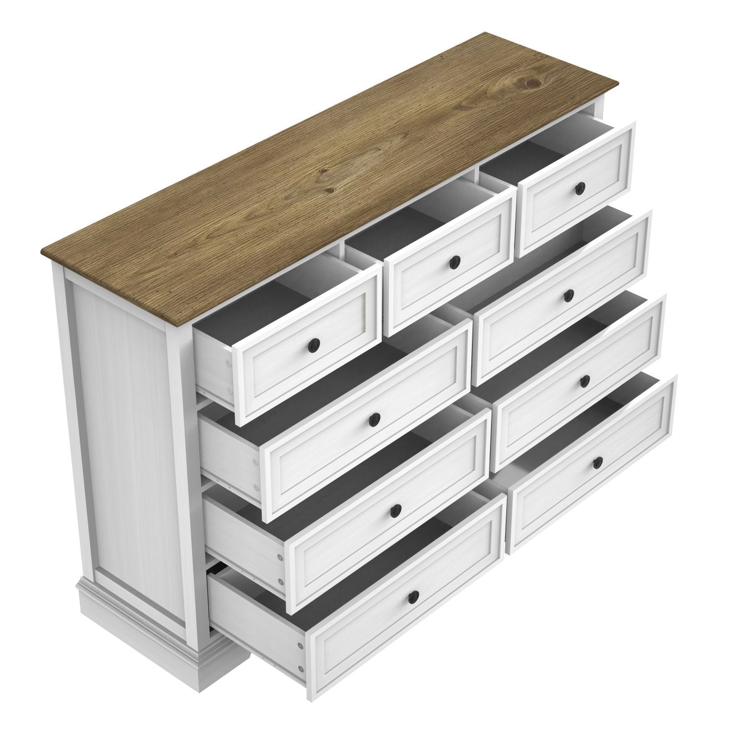 9 Drawer Dresser with Wooden Top, Tall Fabric Dresser & Chest of Drawers for Bedroom Closet Living Room - Comfortable Living Decor