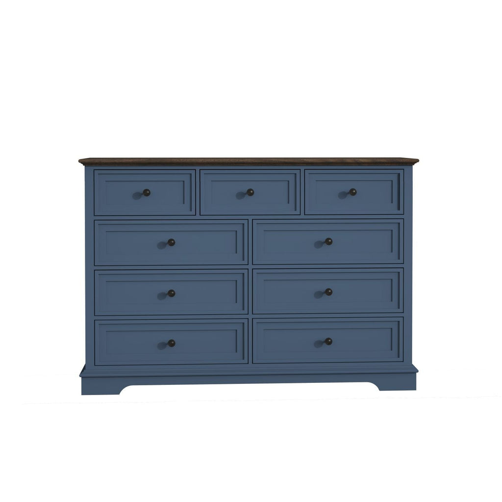 9 Drawer Dresser with Wooden Top, Tall Fabric Dresser & Chest of Drawers for Bedroom Closet Living Room - Comfortable Living Decor