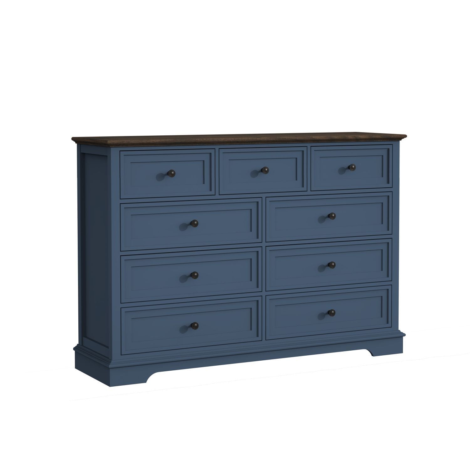 9 Drawer Dresser with Wooden Top, Tall Fabric Dresser & Chest of Drawers for Bedroom Closet Living Room - Comfortable Living Decor
