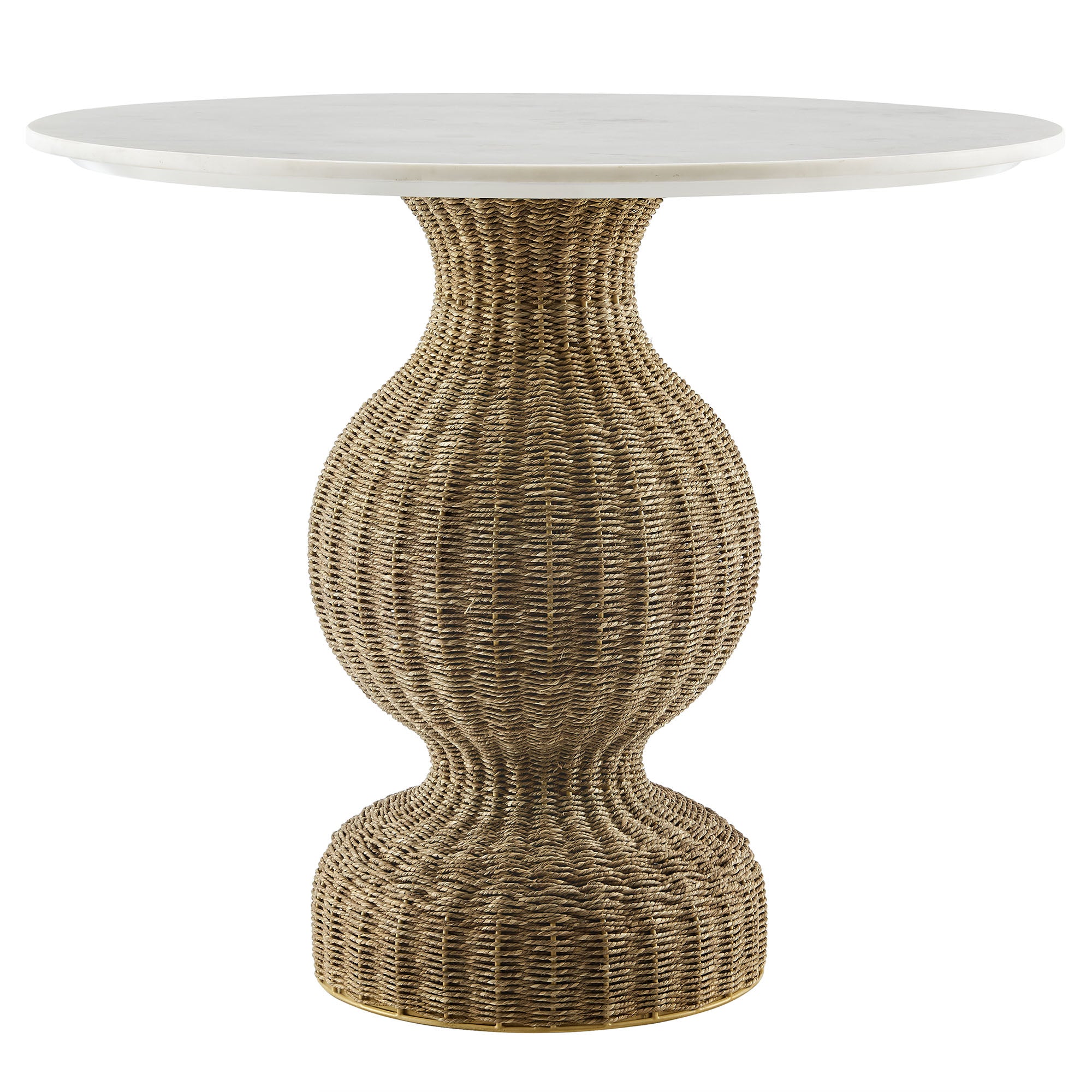 Zale 36" Marble and Seagrass Dining Table by Modway