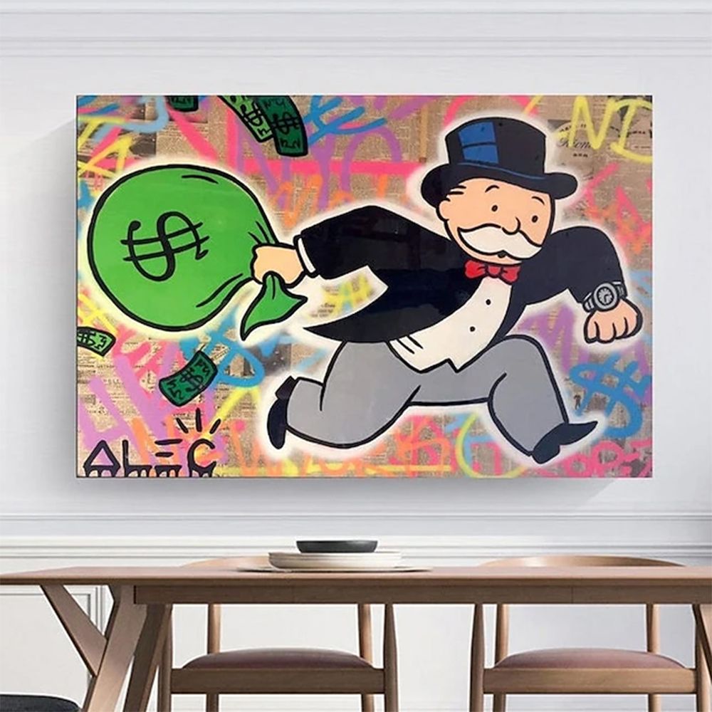 Alec Hand Painted Monopoly Wall Art - Comfortable Living Decor
