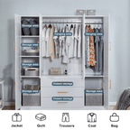 Armoire Wardrobe Closet, with 4 Drawers for High Storage Capacity - Comfortable Living Decor