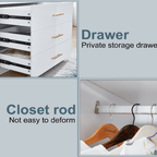 Armoire Wardrobe Closet, with 4 Drawers for High Storage Capacity - Comfortable Living Decor