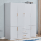 Armoire Wardrobe Closet, with 4 Drawers for High Storage Capacity - Comfortable Living Decor