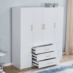 Armoire Wardrobe Closet, with 4 Drawers for High Storage Capacity - Comfortable Living Decor