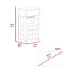 Bar Cart Bayamon, Twelve Wine Cubbies, Four Legs, Carbon Espresso Finish - Comfortable Living Decor