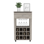 Bar Cart Bayamon, Twelve Wine Cubbies, Four Legs, Light Gray Finish - Comfortable Living Decor