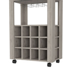 Bar Cart Bayamon, Twelve Wine Cubbies, Four Legs, Light Gray Finish - Comfortable Living Decor