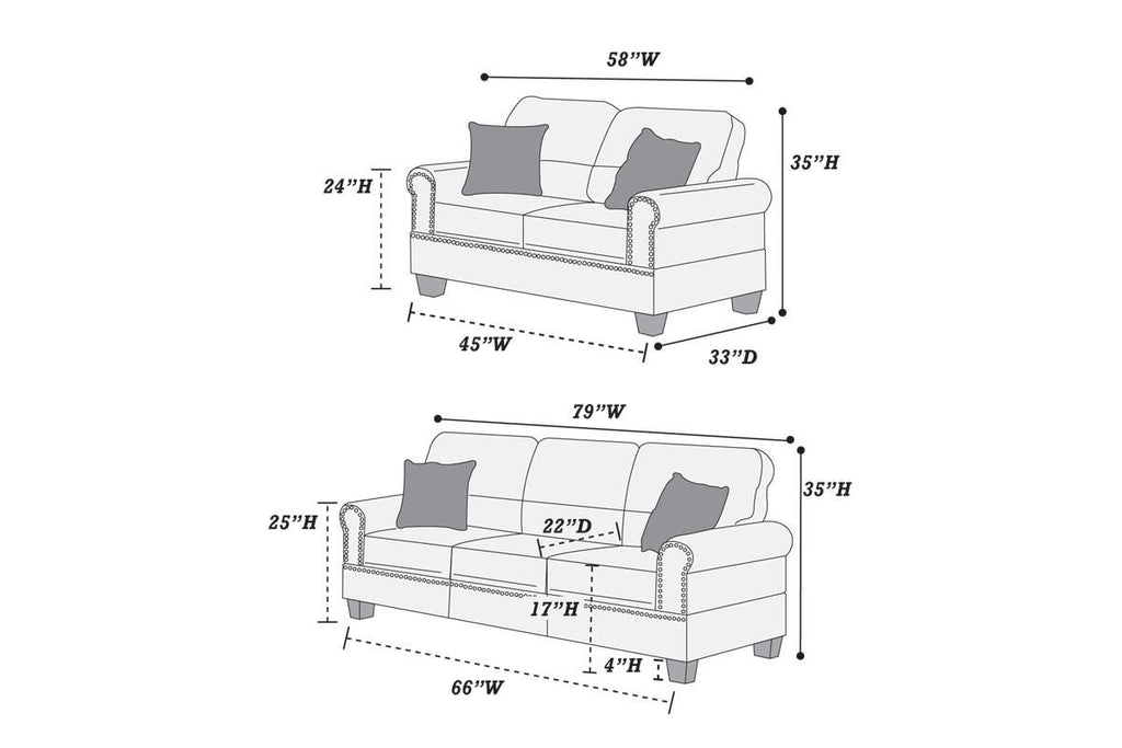 Black Bonded Leather 2pc Sofa Set Sofa And Loveseat Living Room Furniture - Comfortable Living Decor