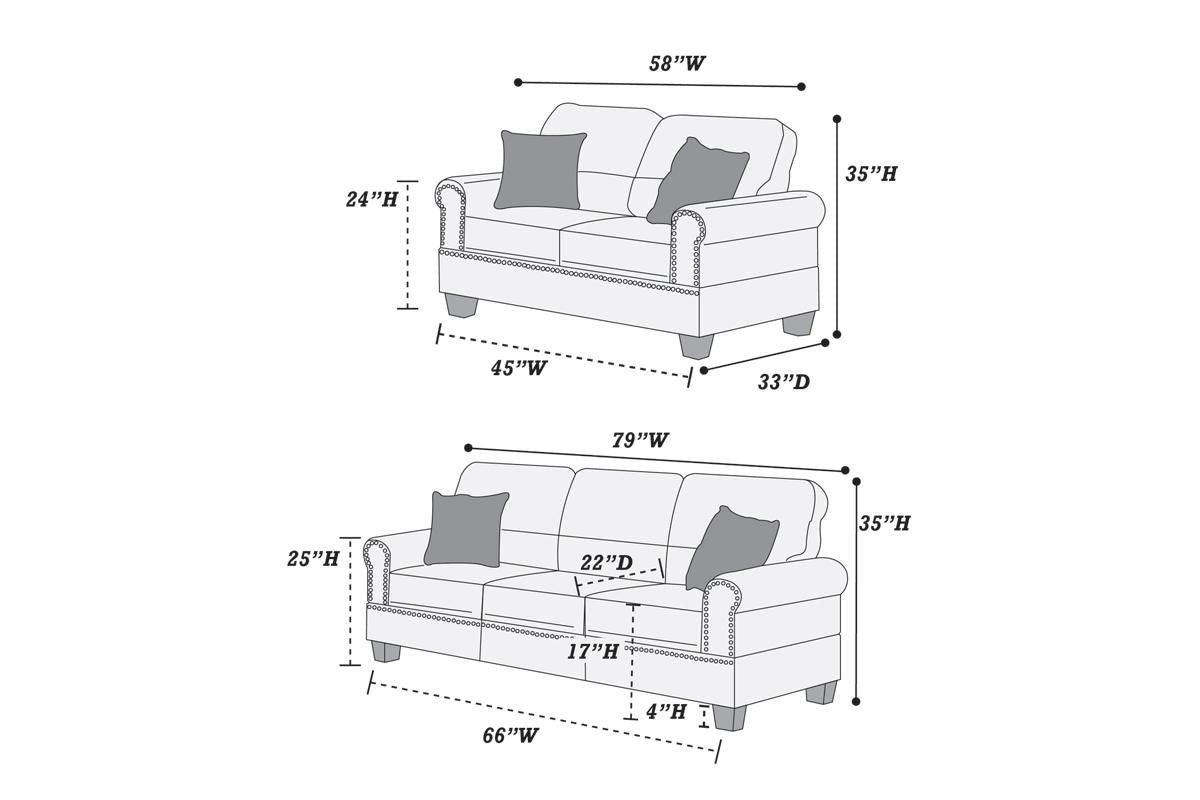 Black Bonded Leather 2pc Sofa Set Sofa And Loveseat Living Room Furniture - Comfortable Living Decor