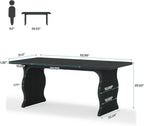 Black Dining Table for 4 - 6, 63 - Inch Rectangular Modern Kitchen Table - Comfortable Living Decor