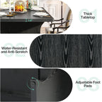 Black Dining Table for 4 - 6, 63 - Inch Rectangular Modern Kitchen Table - Comfortable Living Decor