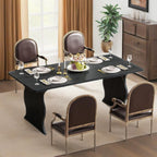 Black Dining Table for 4 - 6, 63 - Inch Rectangular Modern Kitchen Table - Comfortable Living Decor