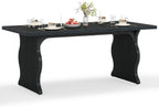 Black Dining Table for 4 - 6, 63 - Inch Rectangular Modern Kitchen Table - Comfortable Living Decor