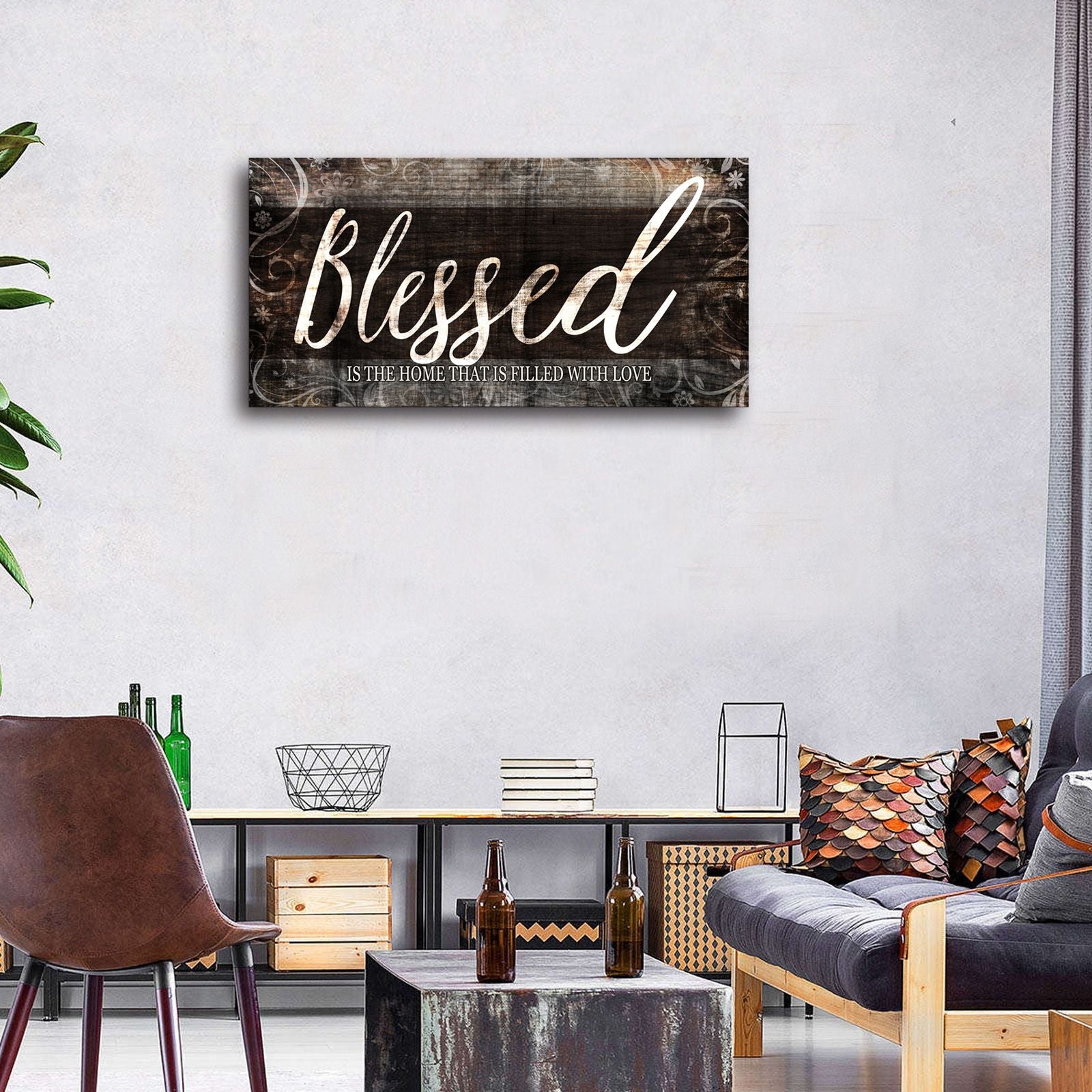 Blessed Home Quote Christian Wall Art - Comfortable Living Decor