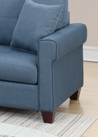 Blue Color Glossy Polyfiber Tufted Cushion Couch Sectional Sofa Chaise Living Room Furniture Reversible Sectionals Chaise - Comfortable Living Decor