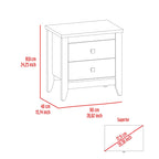 Breeze Four - Legged Modern Bedroom Nightstand, with Two Drawers, Black - Comfortable Living Decor