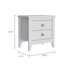 Breeze Four - Legged Modern Bedroom Nightstand, with Two Drawers, Black - Comfortable Living Decor