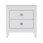 Breeze Four - Legged Modern Bedroom Nightstand, with Two Drawers, Black - Comfortable Living Decor