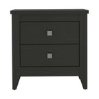 Breeze Four - Legged Modern Bedroom Nightstand, with Two Drawers, Black - Comfortable Living Decor
