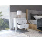 Breeze Four - Legged Modern Bedroom Nightstand, with Two Drawers, Black - Comfortable Living Decor
