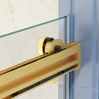 Bypass shower door, sliding door,soft close system, with 5/16" tempered glass and Brushed Gold finish 4874 - Comfortable Living Decor