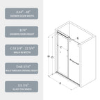 Bypass shower door, sliding door,soft close system, with 5/16" tempered glass and Brushed Gold finish 4874 - Comfortable Living Decor