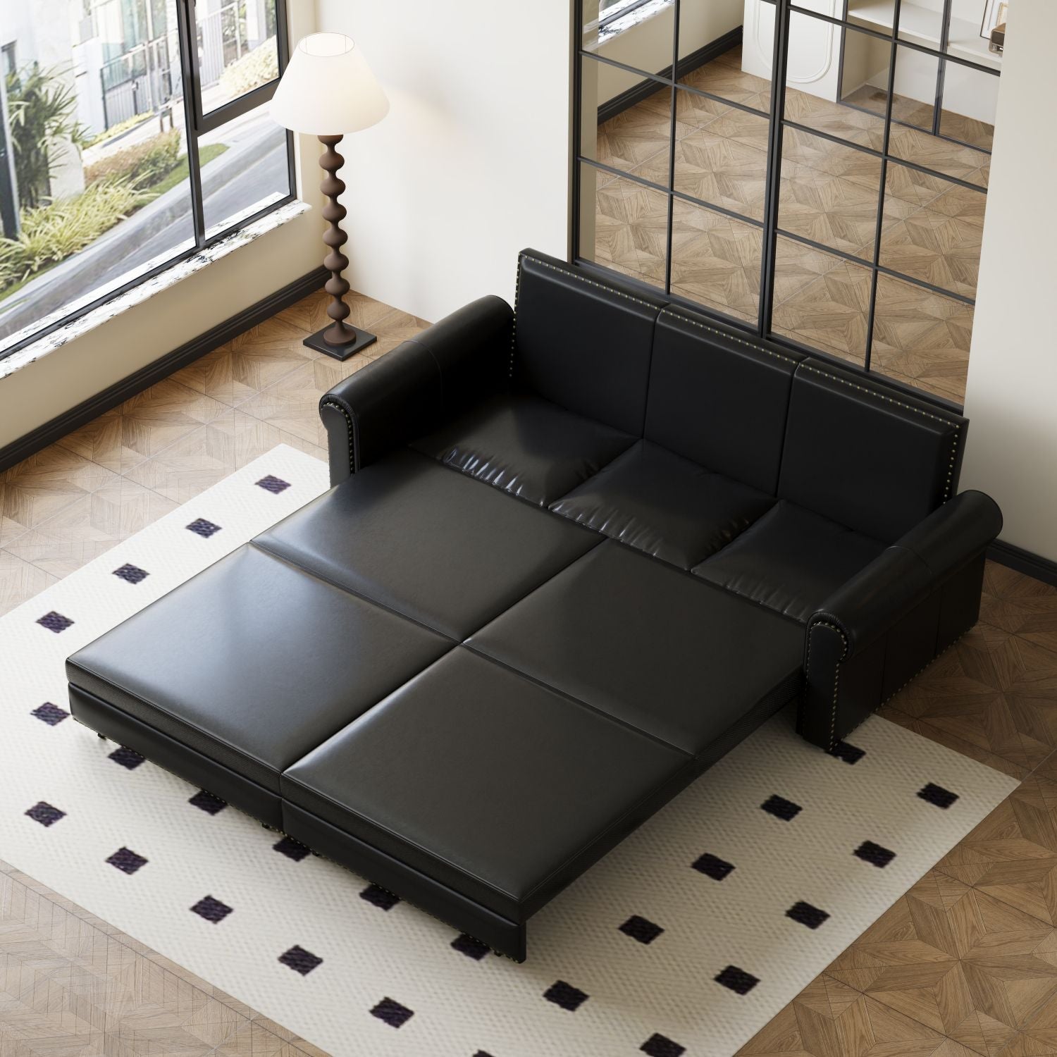 Chesterfield 93.7" King Pull Out Sofa Bed 3 - in - 1 - Comfortable Living Decor