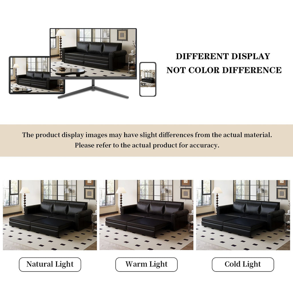 Chesterfield 93.7" King Pull Out Sofa Bed 3 - in - 1 - Comfortable Living Decor