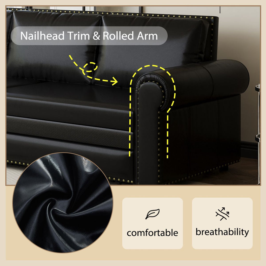Chesterfield 93.7" King Pull Out Sofa Bed 3 - in - 1 - Comfortable Living Decor