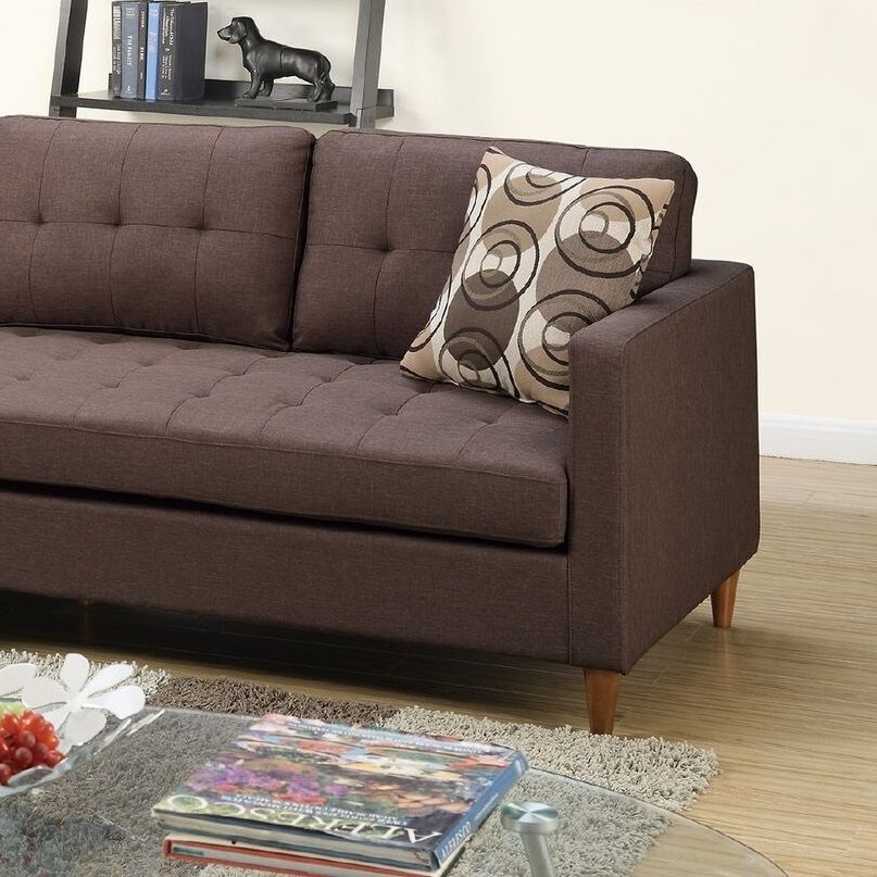 Chocolate Polyfiber Sofa Sectional - Comfortable Living Decor