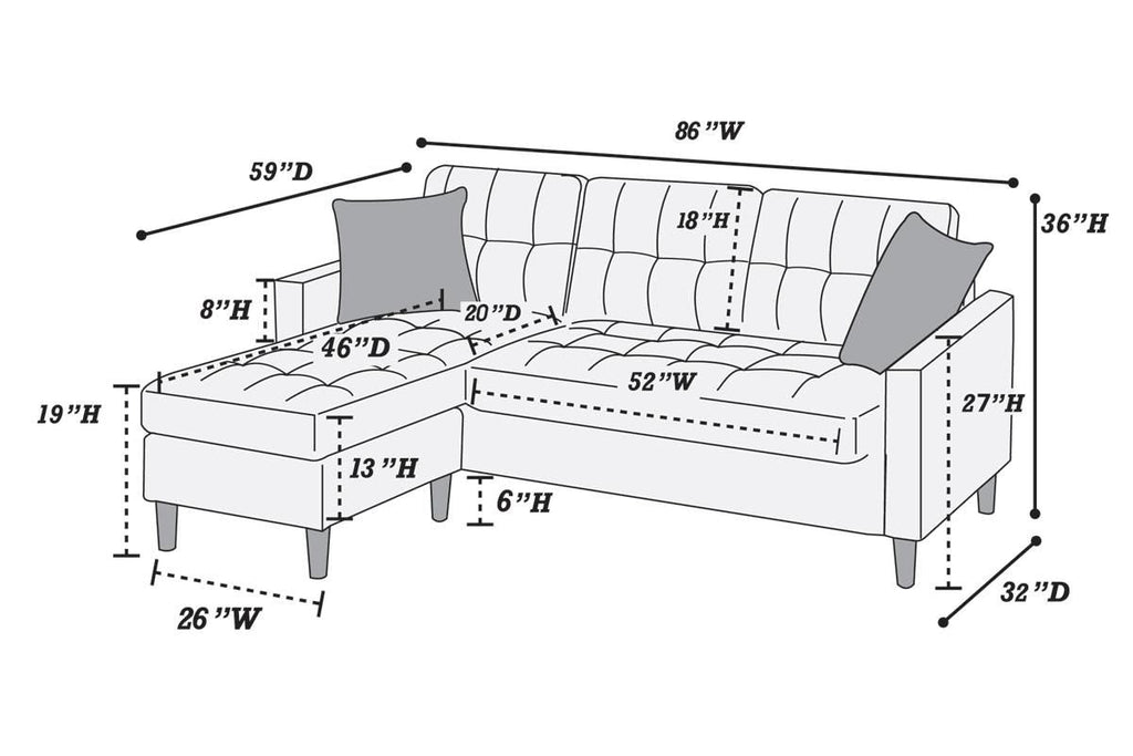 Chocolate Polyfiber Sofa Sectional - Comfortable Living Decor