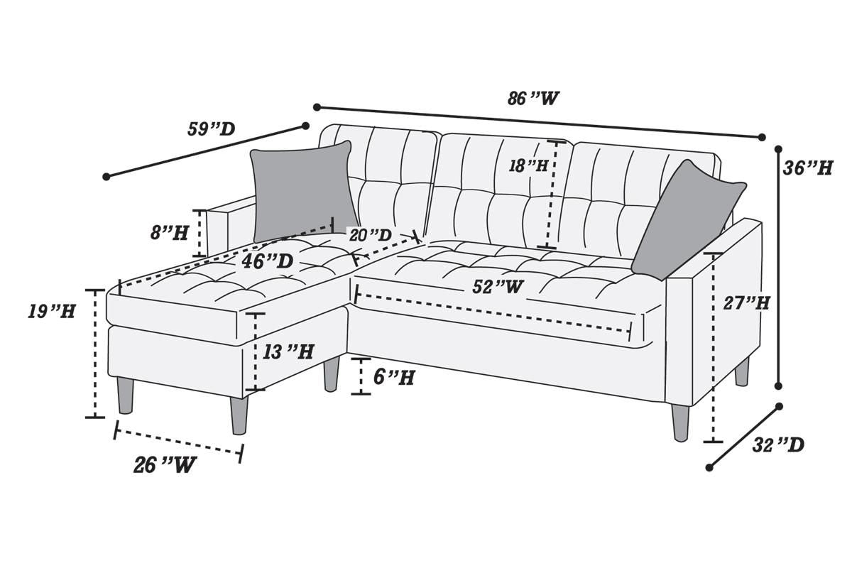 Chocolate Polyfiber Sofa Sectional - Comfortable Living Decor