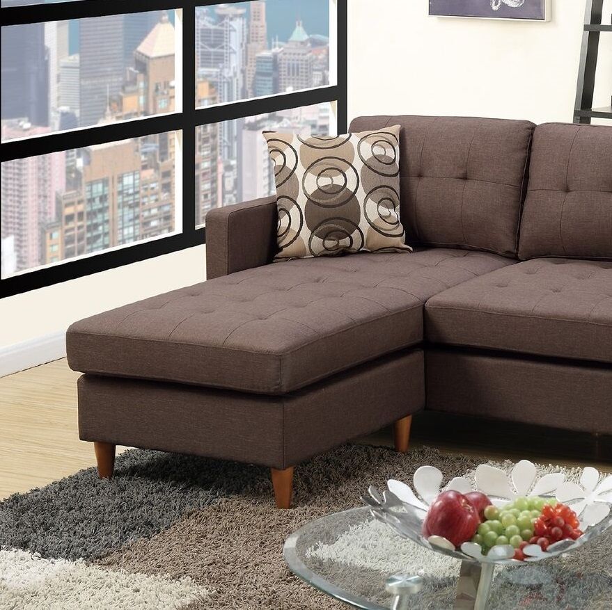 Chocolate Polyfiber Sofa Sectional - Comfortable Living Decor