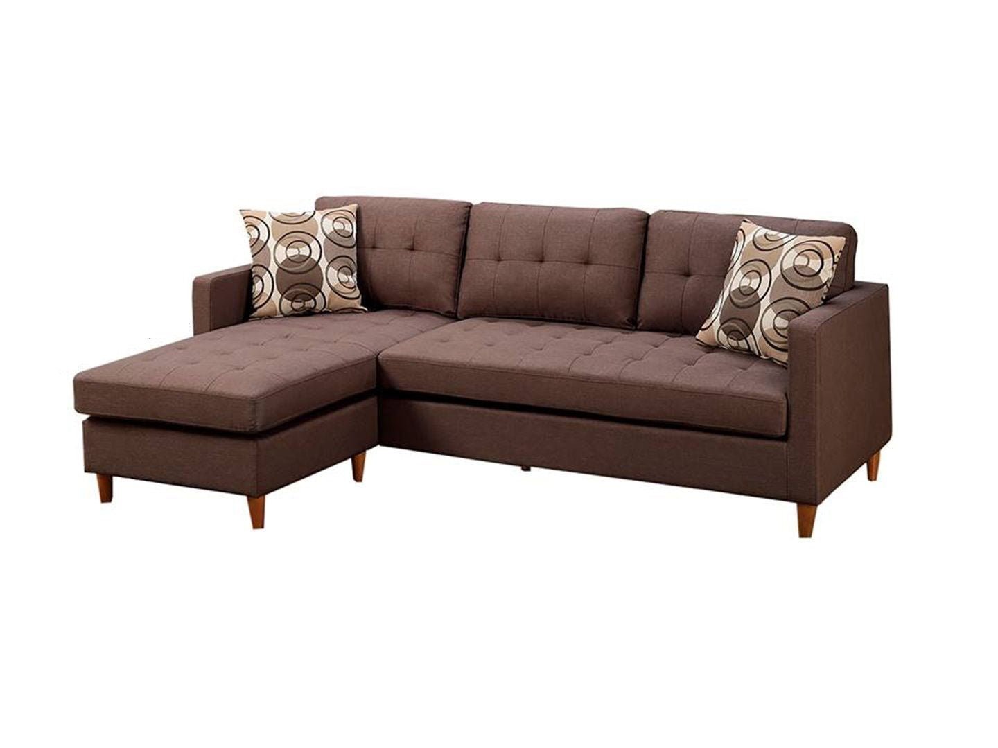 Chocolate Polyfiber Sofa Sectional - Comfortable Living Decor