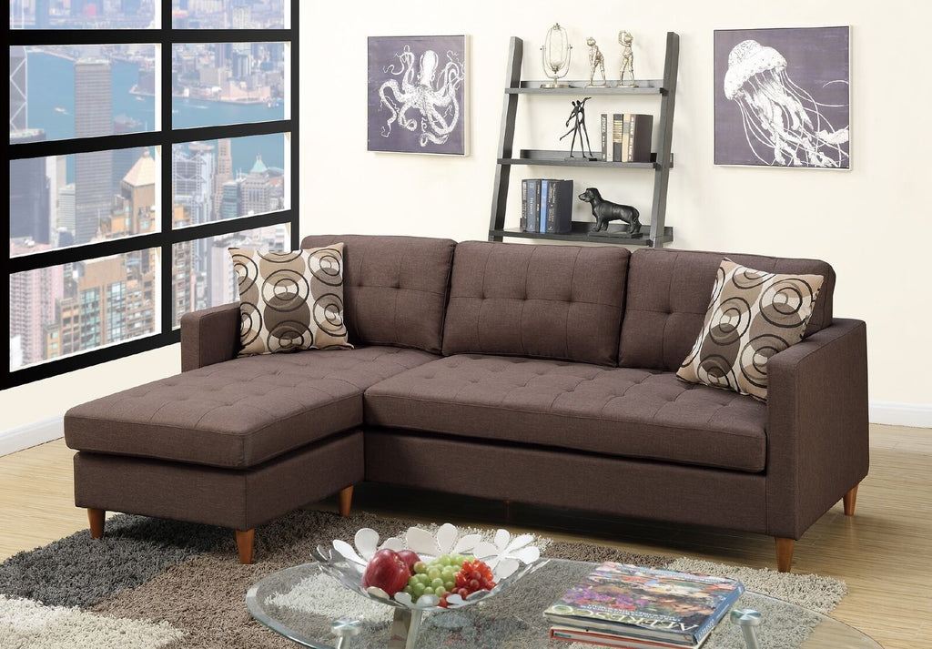 Chocolate Polyfiber Sofa Sectional - Comfortable Living Decor