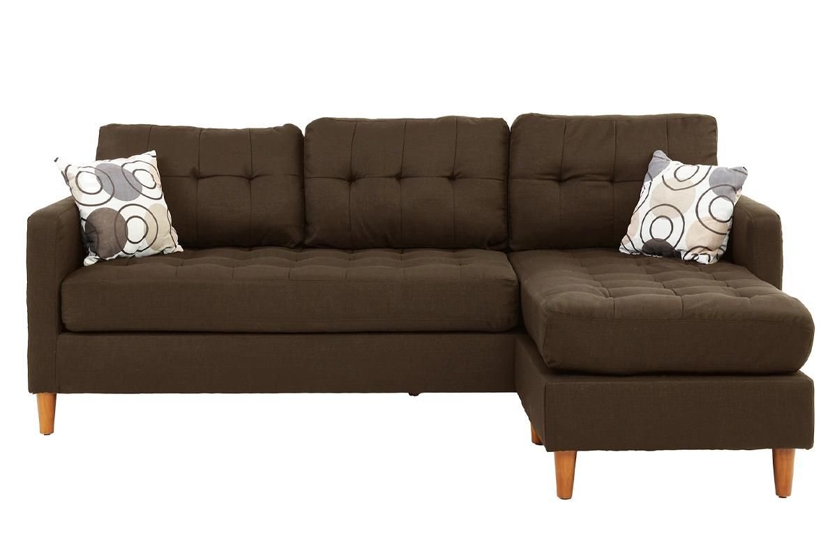 Chocolate Polyfiber Sofa Sectional - Comfortable Living Decor